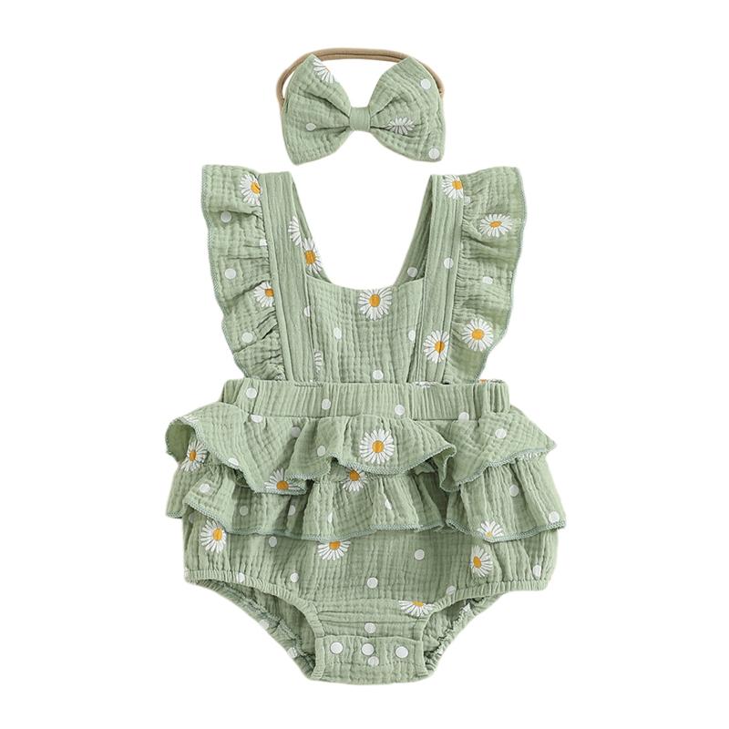 Summer Baby Girl Romper Dress Set Print Square Neck Sleeveless Bodysuit with Bow Headband 0-3M зелёный
Summer Baby Girl Romper Dress Set Print Square Neck Sleeveless Bodysuit with Bow Headband 0-3M зелёный