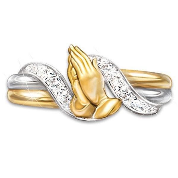 Exquisite 14K Gold-plated Prayer Hand Zircon Ring Blessing Relatives and Friends Prayer Charm Gift No. 10
Exquisite 14K Gold-plated Prayer Hand Zircon Ring Blessing Relatives and Friends Prayer Charm Gift No. 10