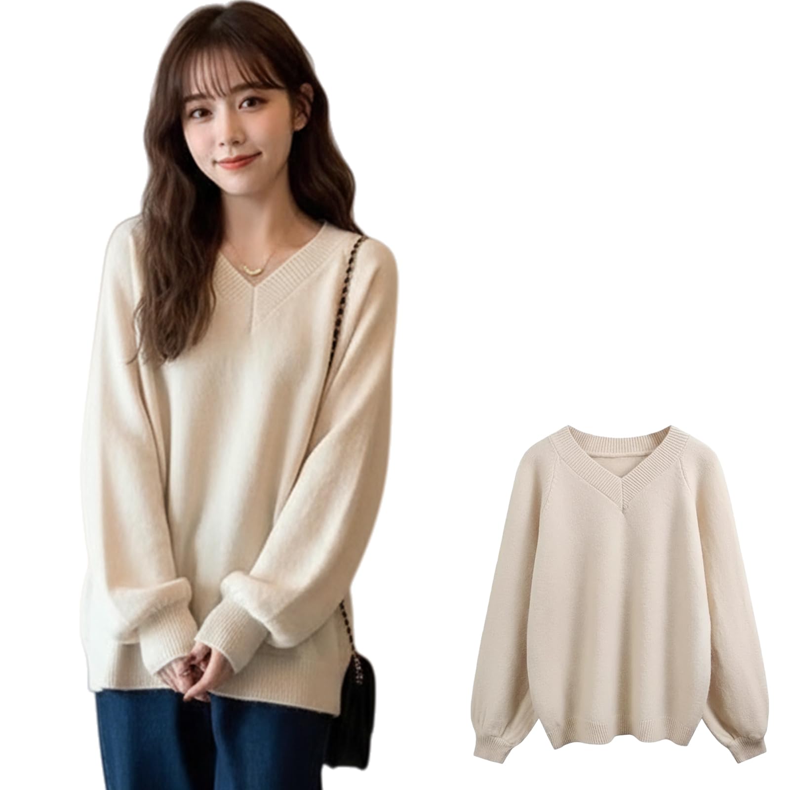 Vmiutyer LLOP Knit Long Ripped Voluminous Loose Solid Women s Sweater, V-Neck, Sleeve, Knit, Sleeves, Fit, Color, Simple, Cute, Autumn/Winter білий
Vmiutyer LLOP Knit Long Ripped Voluminous Loose Solid Women s Sweater, V-Neck, Sleeve, Knit, Sleeves, Fit, Color, Simple, Cute, Autumn/Winter білий