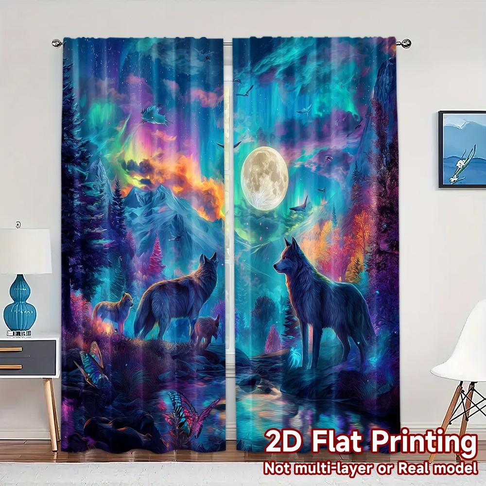 Set Of 2 Flat Printing Curtains Without Rod Lunarwolfscape Roller Blinds Versatile Polyester Art Deco Modern Made W100*H70(CM)-Grommet top&1PCS
Set Of 2 Flat Printing Curtains Without Rod Lunarwolfscape Roller Blinds Versatile Polyester Art Deco Modern Made W100*H70(CM)-Grommet top&1PCS