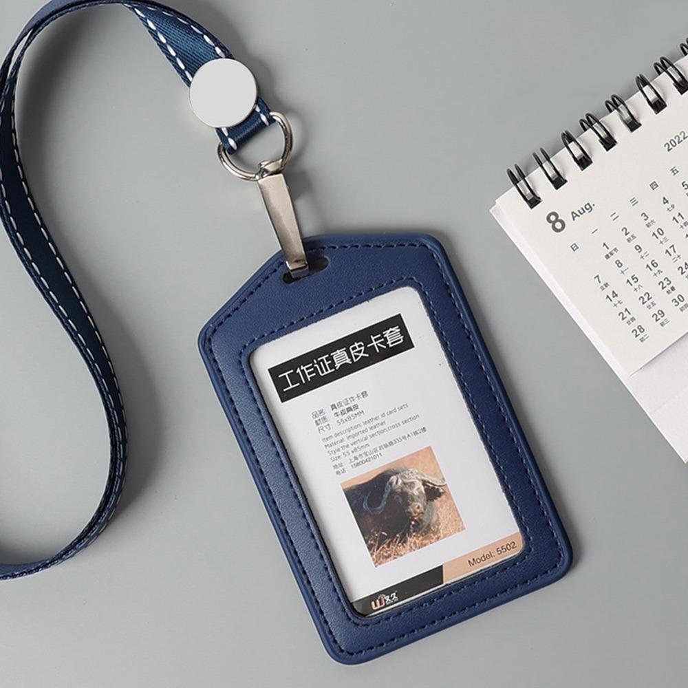 High Quality Genuine Leather Work Card Holder With Neck Lanyard Solid Color ID Badge Holders ID Card Cover темно-синий
High Quality Genuine Leather Work Card Holder With Neck Lanyard Solid Color ID Badge Holders ID Card Cover темно-синий