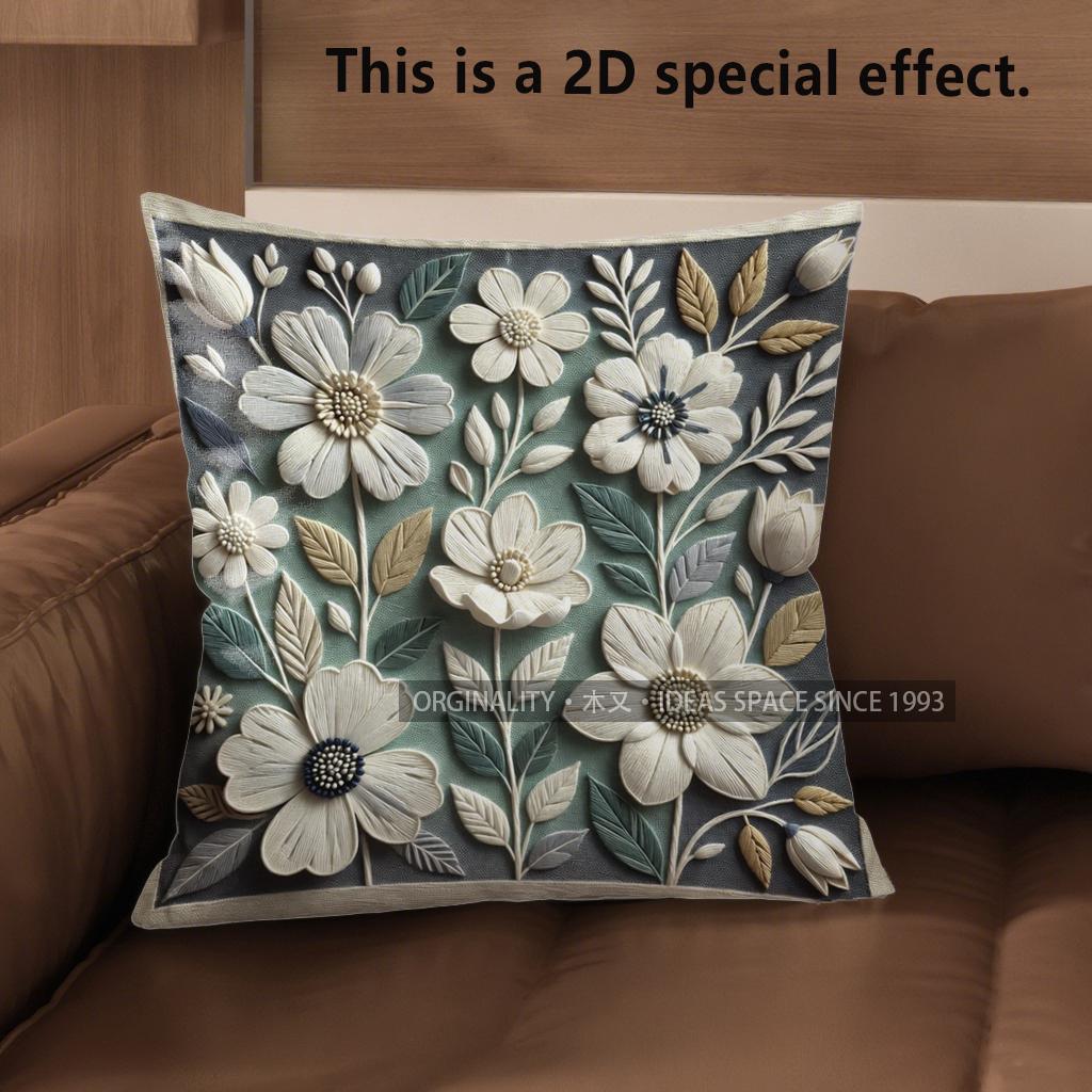 2D Floral Embroidered Pillow Covers For Cozy Spaces Pattern Cushion Cover Suitable For Sofa Bedroom Car Pillow Cover 40x40cm
2D Floral Embroidered Pillow Covers For Cozy Spaces Pattern Cushion Cover Suitable For Sofa Bedroom Car Pillow Cover 40x40cm