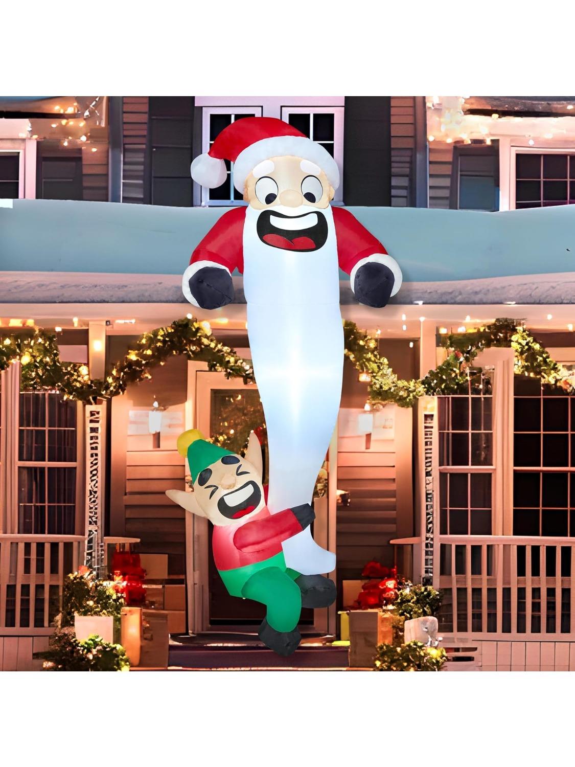 Joyfy 6 FT Christmas Inflatables Outdoor Hanging Elf Dragging Santa Beard with LEDs for Xmas Decor Yard Garden Holiday Party
Joyfy 6 FT Christmas Inflatables Outdoor Hanging Elf Dragging Santa Beard with LEDs for Xmas Decor Yard Garden Holiday Party