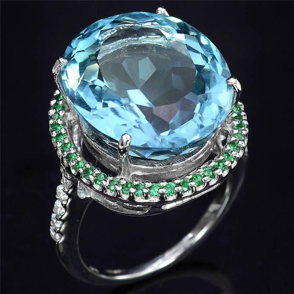 Stunning Blue Topaz and Green Zirconia Ring Oversized Egg Cut Statement Jewelry for Women no. 6 морской синий
Stunning Blue Topaz and Green Zirconia Ring Oversized Egg Cut Statement Jewelry for Women no. 6 морской синий