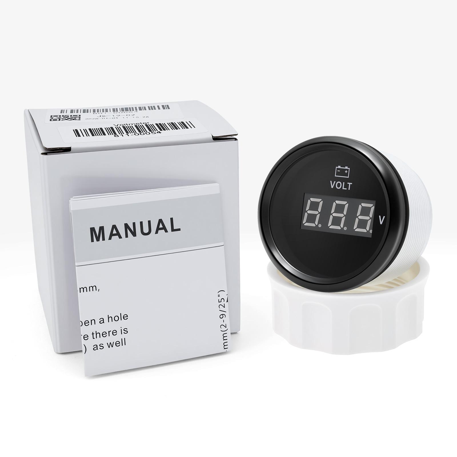 52MM Voltmeter 8-32 Volts Voltage Gauges Digital Volt Meter for 12V24V Universal Boat Marine Red LED Car Electronic Accessories
52MM Voltmeter 8-32 Volts Voltage Gauges Digital Volt Meter for 12V24V Universal Boat Marine Red LED Car Electronic Accessories