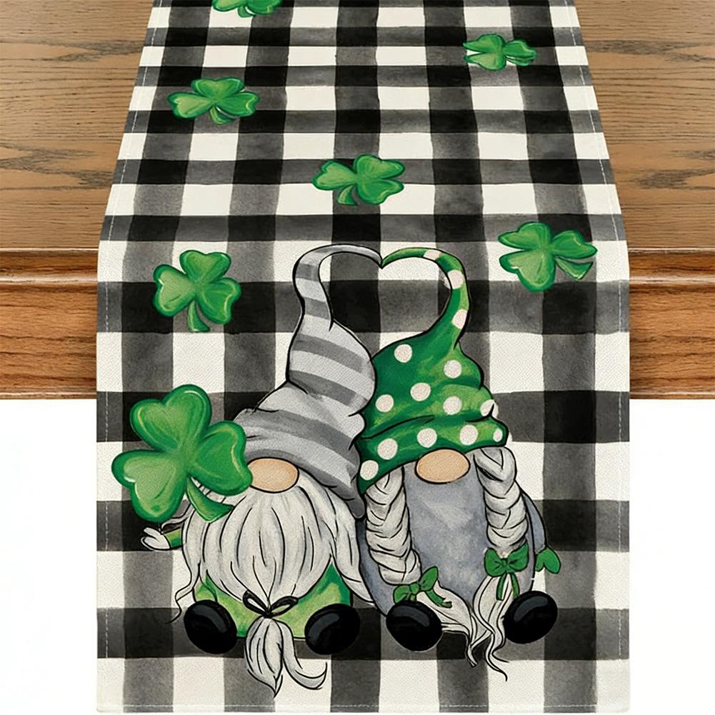 St. Patrick s Day Table Runner Green Clover Buffalo Plaid Shamrock Table Decor 13x72 Inch Linen Dining Runner For Home Party
St. Patrick s Day Table Runner Green Clover Buffalo Plaid Shamrock Table Decor 13x72 Inch Linen Dining Runner For Home Party