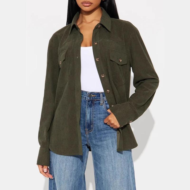 Autumn Winter Corduroy Shirt Women Loose Long Sleeve Button Down Blouse S зелёный
Autumn Winter Corduroy Shirt Women Loose Long Sleeve Button Down Blouse S зелёный