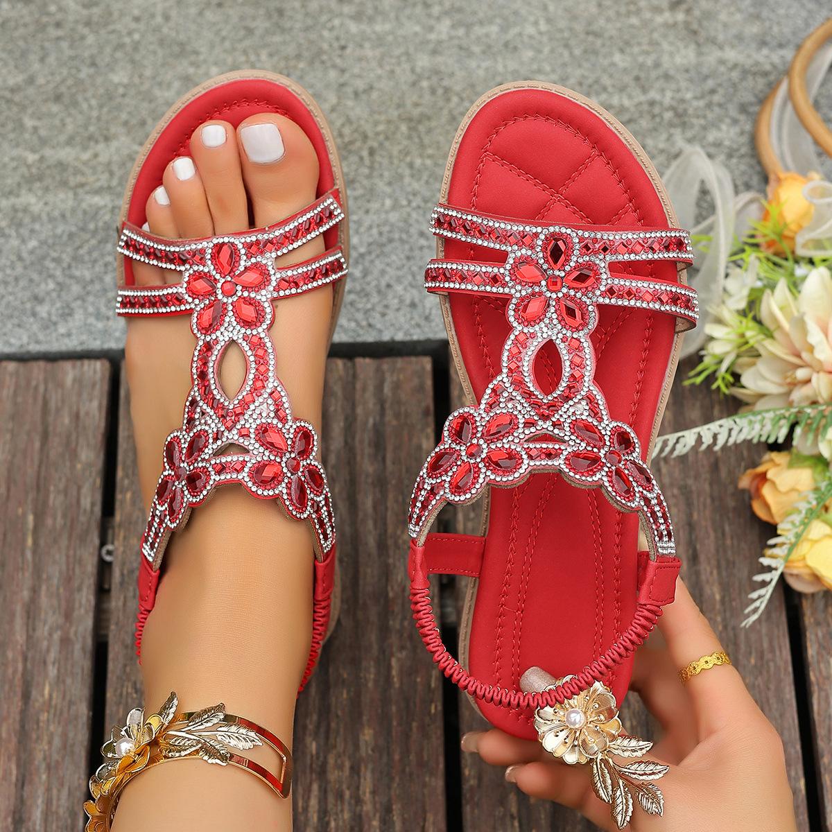 Large size flat sandals flower rhinestone sandals open-toe beach sandals 36 чёрный
Large size flat sandals flower rhinestone sandals open-toe beach sandals 36 чёрный
