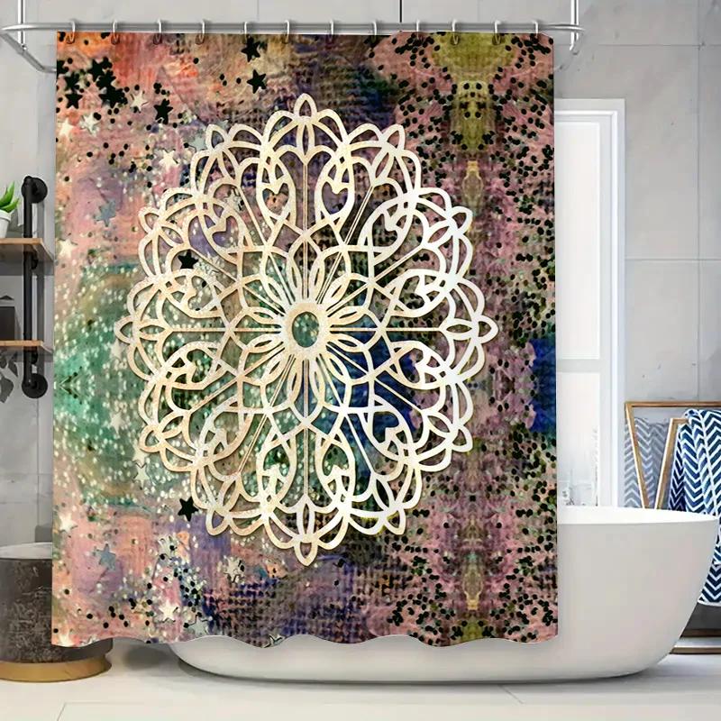 White Flower Mandala Shower Curtain With Glittery Star Design Bathroom Decor For Home Accessories 72 X 84 Inches / 183Cm X 213Cm W60H190(CM)-1 Pcs
White Flower Mandala Shower Curtain With Glittery Star Design Bathroom Decor For Home Accessories 72 X 84 Inches / 183Cm X 213Cm W60H190(CM)-1 Pcs
