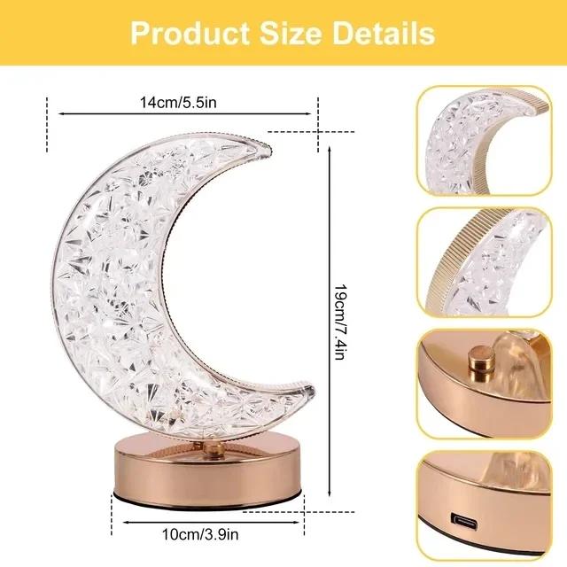 Portable Rechargeable Crystal Star Moon Light 3 Color Dimming Ambient Table Moon Lamp Christmas Holiday Gift Night Light
Portable Rechargeable Crystal Star Moon Light 3 Color Dimming Ambient Table Moon Lamp Christmas Holiday Gift Night Light