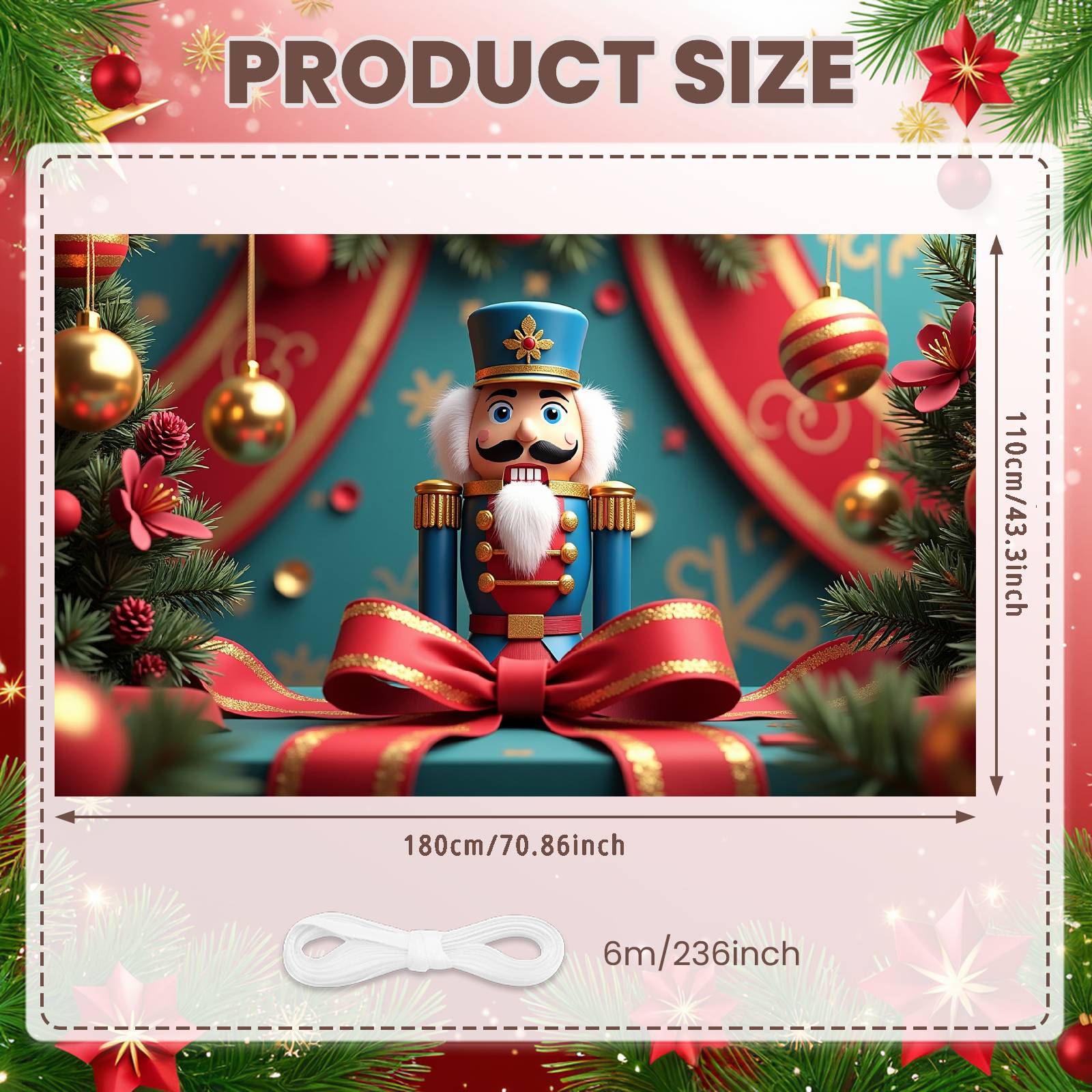 Christmas Banner Christmas Tree Holiday Backdrop Nutcracker Display Teal Background Festive Background For Holiday Decoration
Christmas Banner Christmas Tree Holiday Backdrop Nutcracker Display Teal Background Festive Background For Holiday Decoration