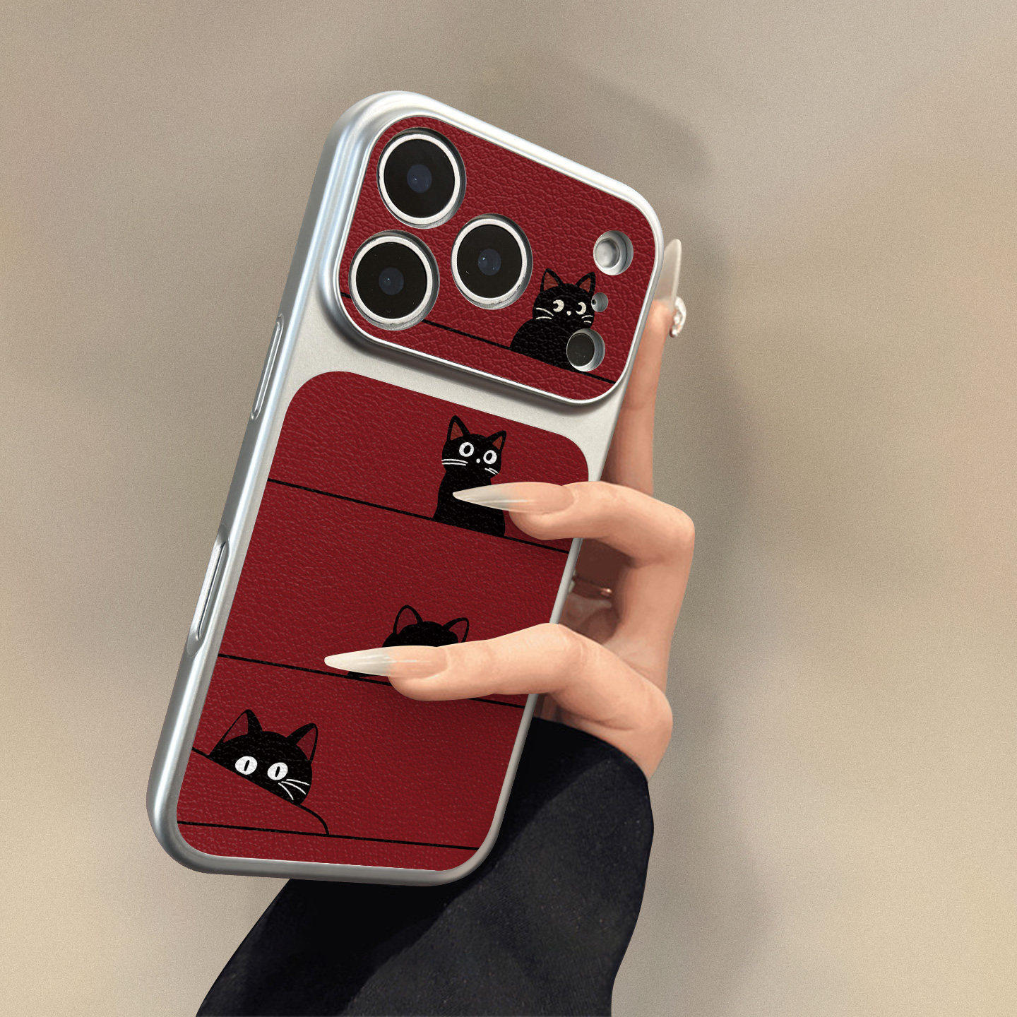 Black cat on red background is suitable for iPhone17promax mobile phone case Apple s new niche leather case apple 17promax
Black cat on red background is suitable for iPhone17promax mobile phone case Apple s new niche leather case apple 17promax
