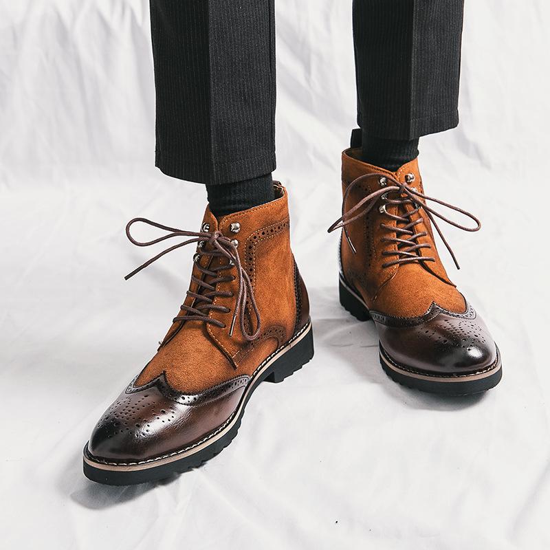 Autumn and winter new men s high-top leather leather boots business trend casual retro fashion lace-up youth leather shoes 38
Autumn and winter new men s high-top leather leather boots business trend casual retro fashion lace-up youth leather shoes 38