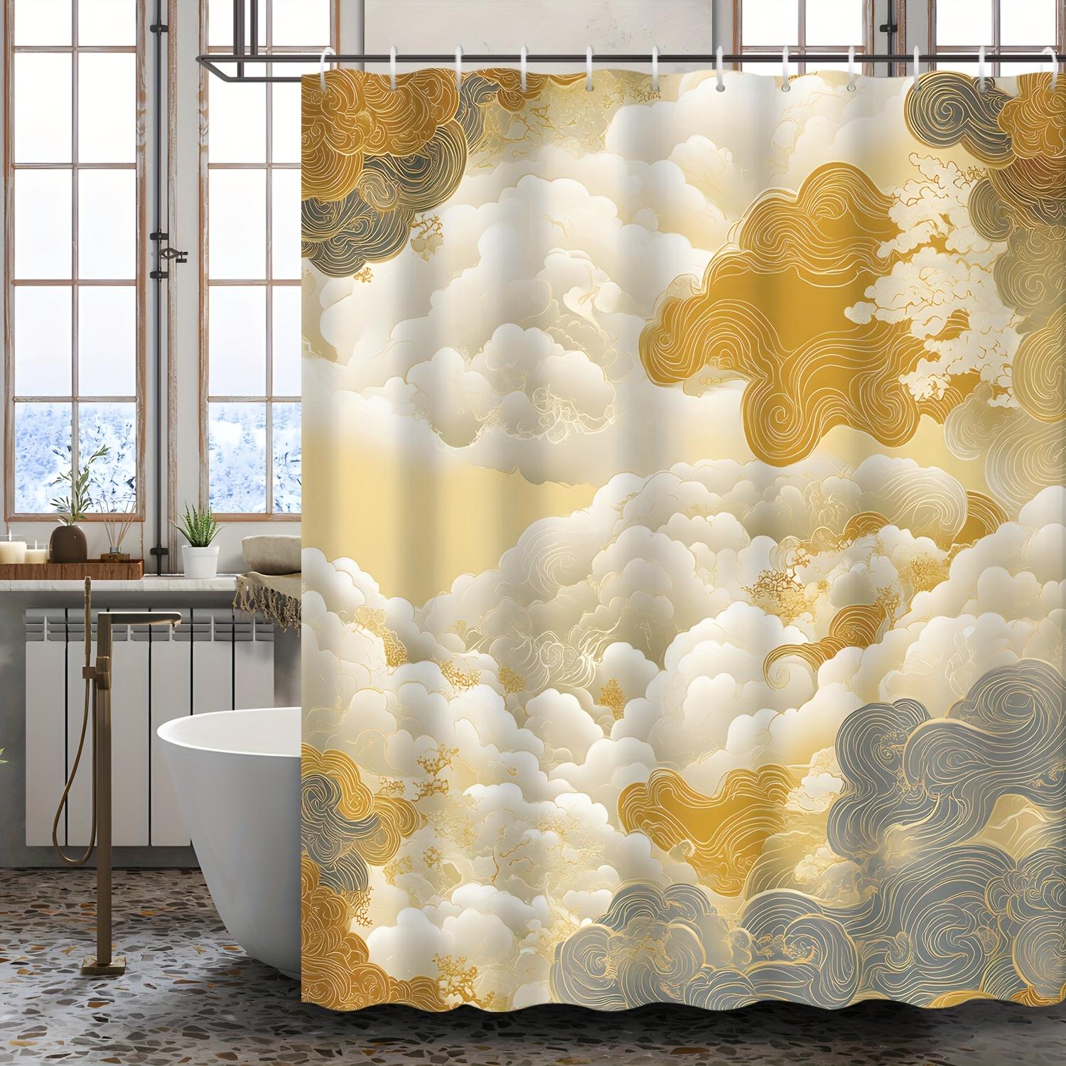 1Pc Gold Traditional Cloud Print Shower Curtain, Polyester Fabric, Machine Washable, Suitable For Bathroom Decoration W60H190(CM)-1 Pcs
1Pc Gold Traditional Cloud Print Shower Curtain, Polyester Fabric, Machine Washable, Suitable For Bathroom Decoration W60H190(CM)-1 Pcs