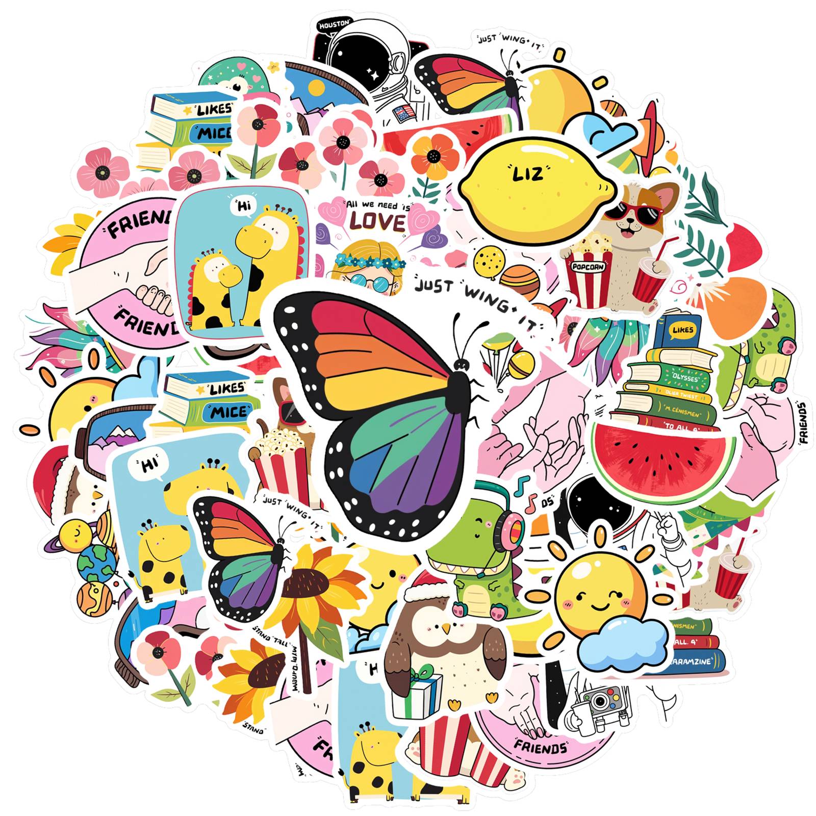 35pcs Playful Space Stickers Cartoon Flowers Sticker Pack Animal Stickers For Notebook Luggage Mobile Phone Cup Guitar Laptop
35pcs Playful Space Stickers Cartoon Flowers Sticker Pack Animal Stickers For Notebook Luggage Mobile Phone Cup Guitar Laptop