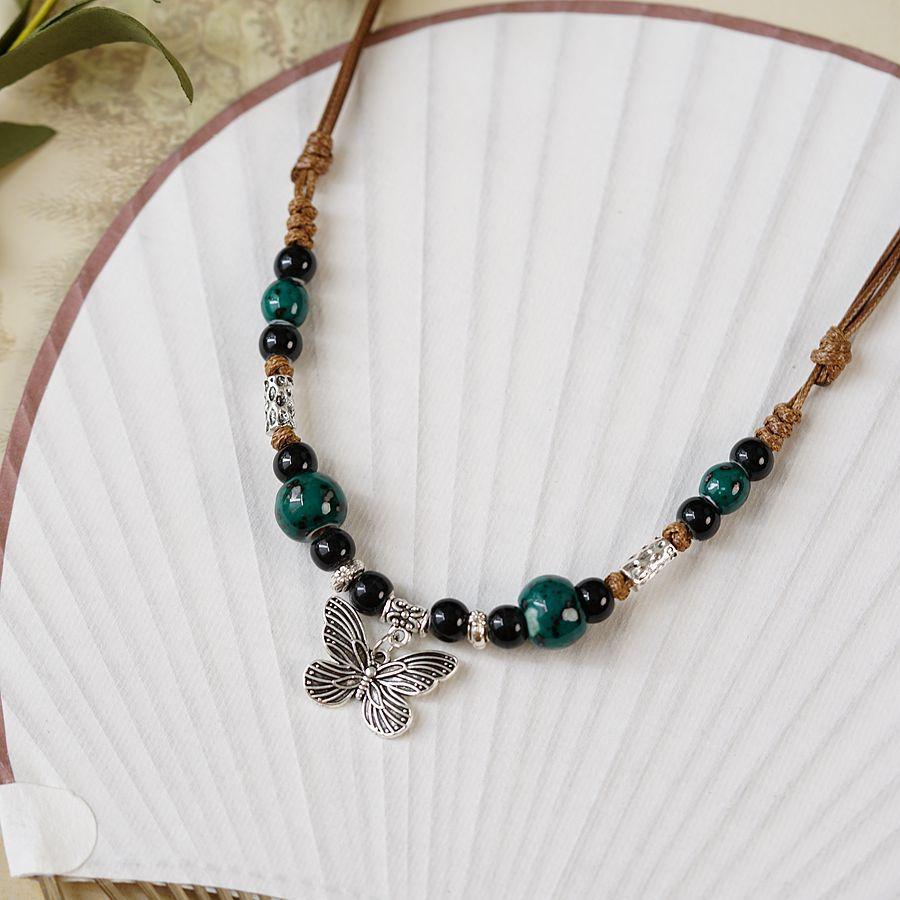 Ceramic butterfly necklace, women s ethnic style, national tide, ancient style collarbone chain, drawstring, neck chain, wind pendant.
Ceramic butterfly necklace, women s ethnic style, national tide, ancient style collarbone chain, drawstring, neck chain, wind pendant.