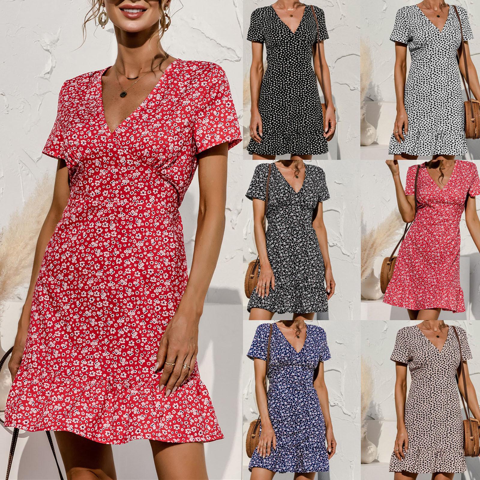 Женское повседневное модное платье Patry с v-образным вырезом и цветочным принтом с короткими рукавами
Женское повседневное модное платье Patry с v-образным вырезом и цветочным принтом с короткими рукавами