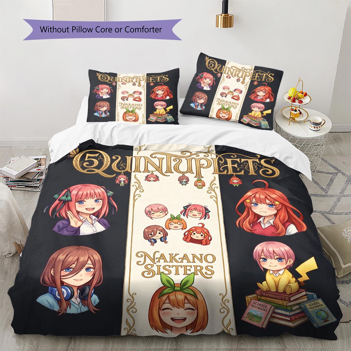 The Quintessential Quintuplets Patterned Pillowcase & Duvet Cover Set 3 Piece Anime Style Bedding Decor Gift for Fans YUN6 135x200cm
The Quintessential Quintuplets Patterned Pillowcase & Duvet Cover Set 3 Piece Anime Style Bedding Decor Gift for Fans YUN6 135x200cm