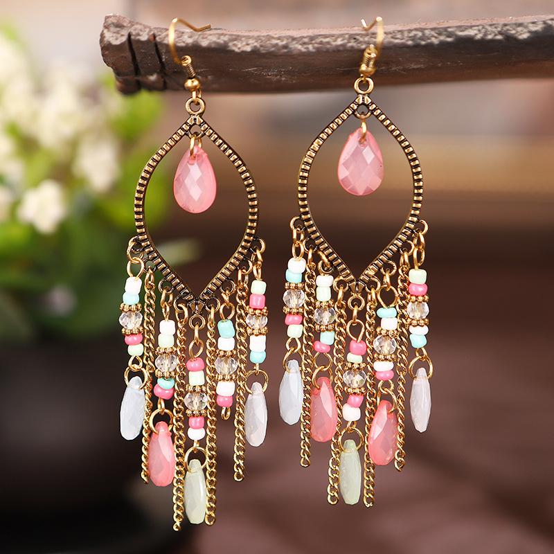 Vintage Colorful Crystal Chain Tassel Earrings for Women Handmade Beads Acrylic Bohemian Long Drop Dangle Earrings Zircon Gift розовый
Vintage Colorful Crystal Chain Tassel Earrings for Women Handmade Beads Acrylic Bohemian Long Drop Dangle Earrings Zircon Gift розовый
