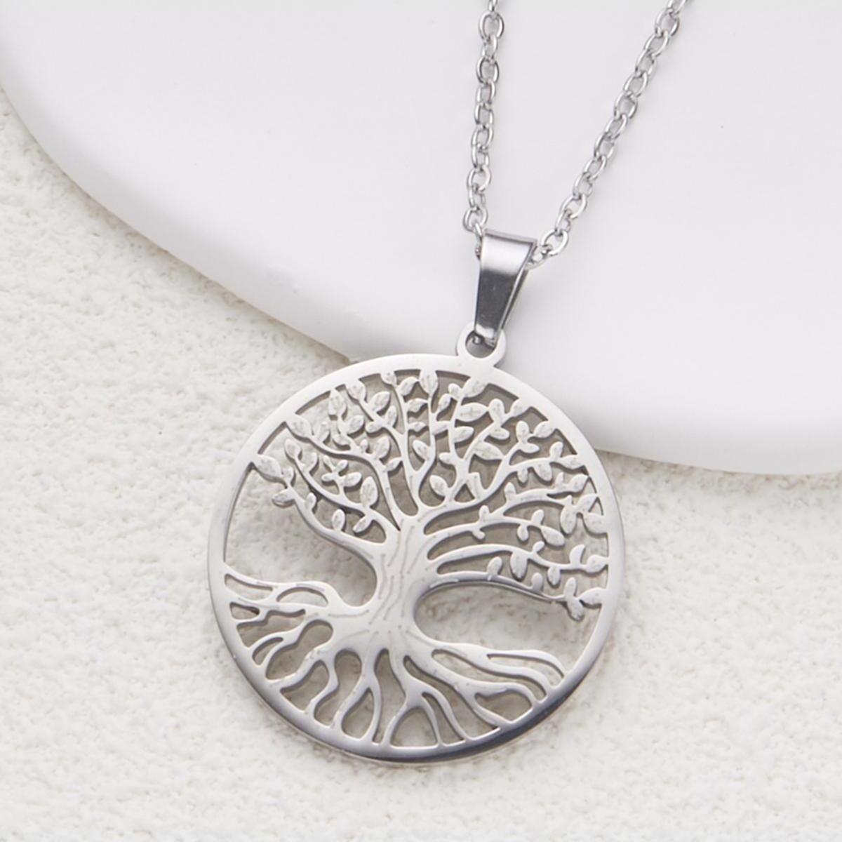 New Model Hollowed-out Life Tree Stainless Steel Women s Versatile Necklace with Titanium Steel Pendant Accessory Silver 02
New Model Hollowed-out Life Tree Stainless Steel Women s Versatile Necklace with Titanium Steel Pendant Accessory Silver 02