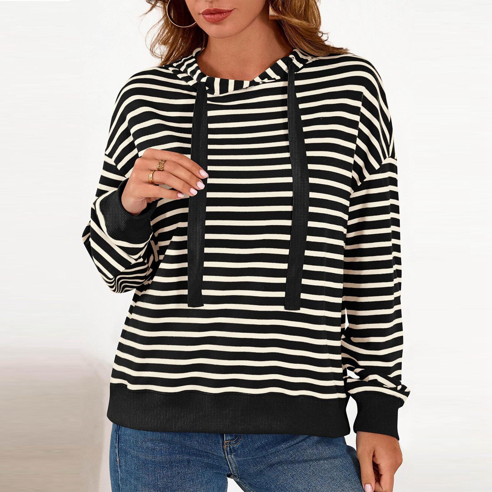 Women s Striped Hooded Sports Casual T-shirt Sweatshirt L
Women s Striped Hooded Sports Casual T-shirt Sweatshirt L
