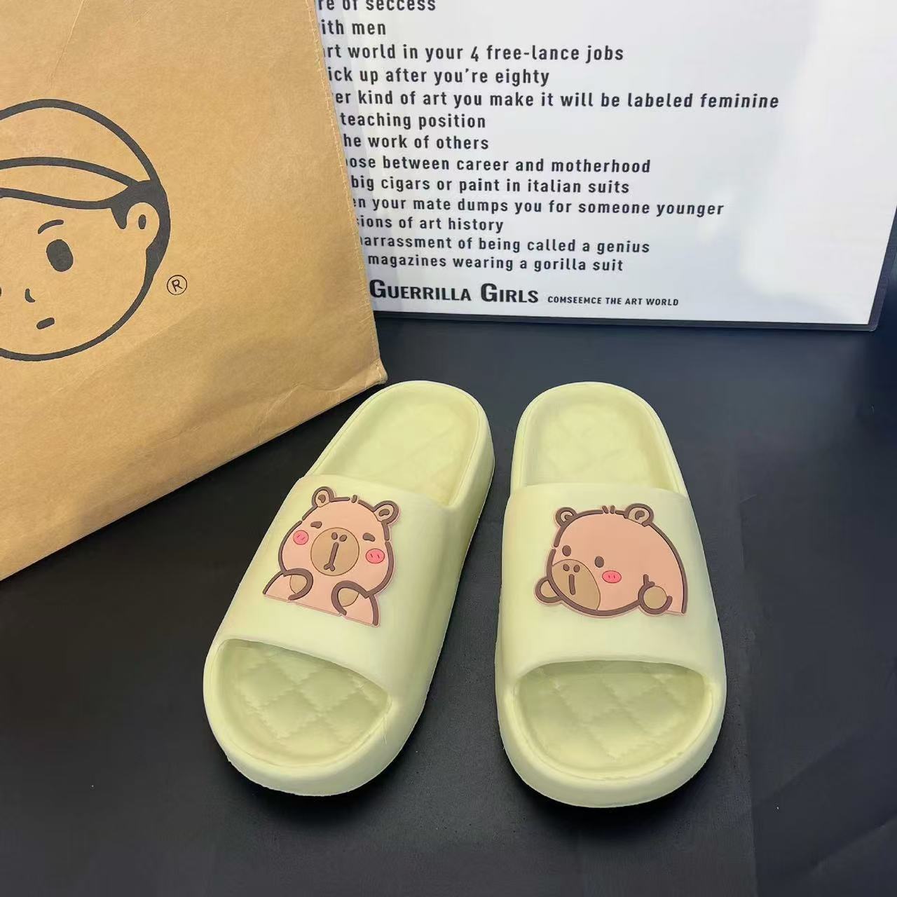 Ощущение, когда наступаешь на дерьмо, женские тапочки для ванной из ЭВА, летние тапочки с толстой подошвой для дома и пар, нескользящие тапочки с мягкой подошвой 38-39