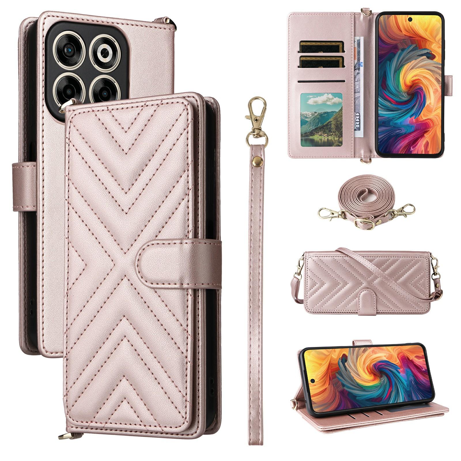 Для ZTE Blade V70/nubia V70 Чехол-кошелек с плечевым/кистевым ремешком Кожаный чехол для телефона Подставка Pink
Для ZTE Blade V70/nubia V70 Чехол-кошелек с плечевым/кистевым ремешком Кожаный чехол для телефона Подставка Pink