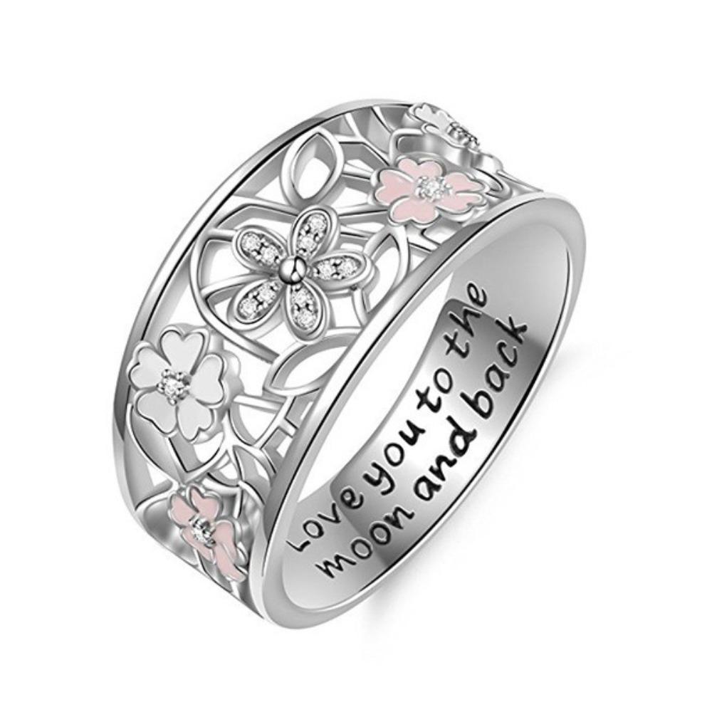 Romantic Resin Cherry Blossom Rings for Women Love You to the Moon and Back Sparkling Diamond Gift no. 6
Romantic Resin Cherry Blossom Rings for Women Love You to the Moon and Back Sparkling Diamond Gift no. 6