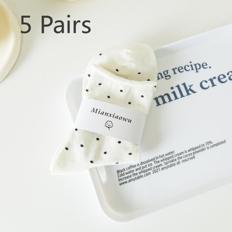 5 пар женских летних тонких студенческих носков с загнутыми краями и ворсом в горошек средней длины 5 Pairs белый
5 пар женских летних тонких студенческих носков с загнутыми краями и ворсом в горошек средней длины 5 Pairs белый
