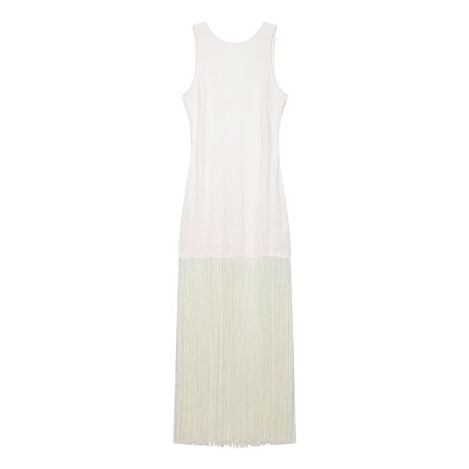 European & American Style Women s Mid-length Slim Fringe Dress - Spring 2026 Arrival (Model: 6784) Medium білий
European & American Style Women s Mid-length Slim Fringe Dress - Spring 2026 Arrival (Model: 6784) Medium білий