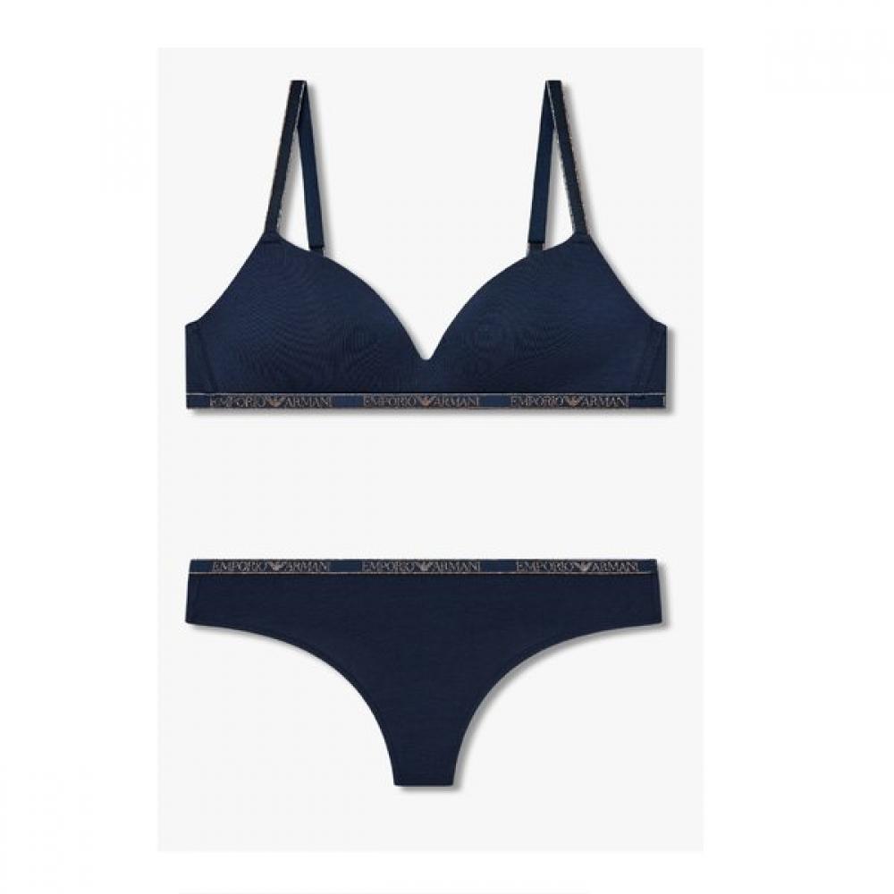 Emporio Armani Women S Metallic Banding Padded Triangle Bra Thong 10506 S/M
Emporio Armani Women S Metallic Banding Padded Triangle Bra Thong 10506 S/M