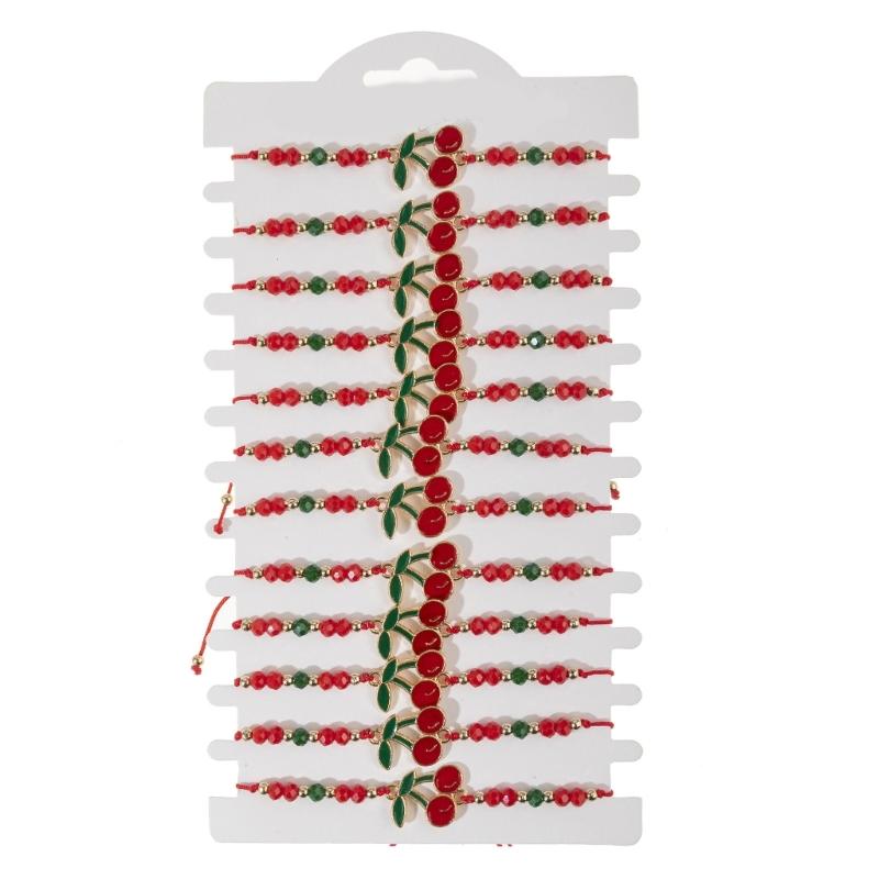 12 Pieces Cherrys Crystals Beaded Adjustable Bracelets Alloy Charm Wrist Jewelry for Daily Party Wear 1
12 Pieces Cherrys Crystals Beaded Adjustable Bracelets Alloy Charm Wrist Jewelry for Daily Party Wear 1