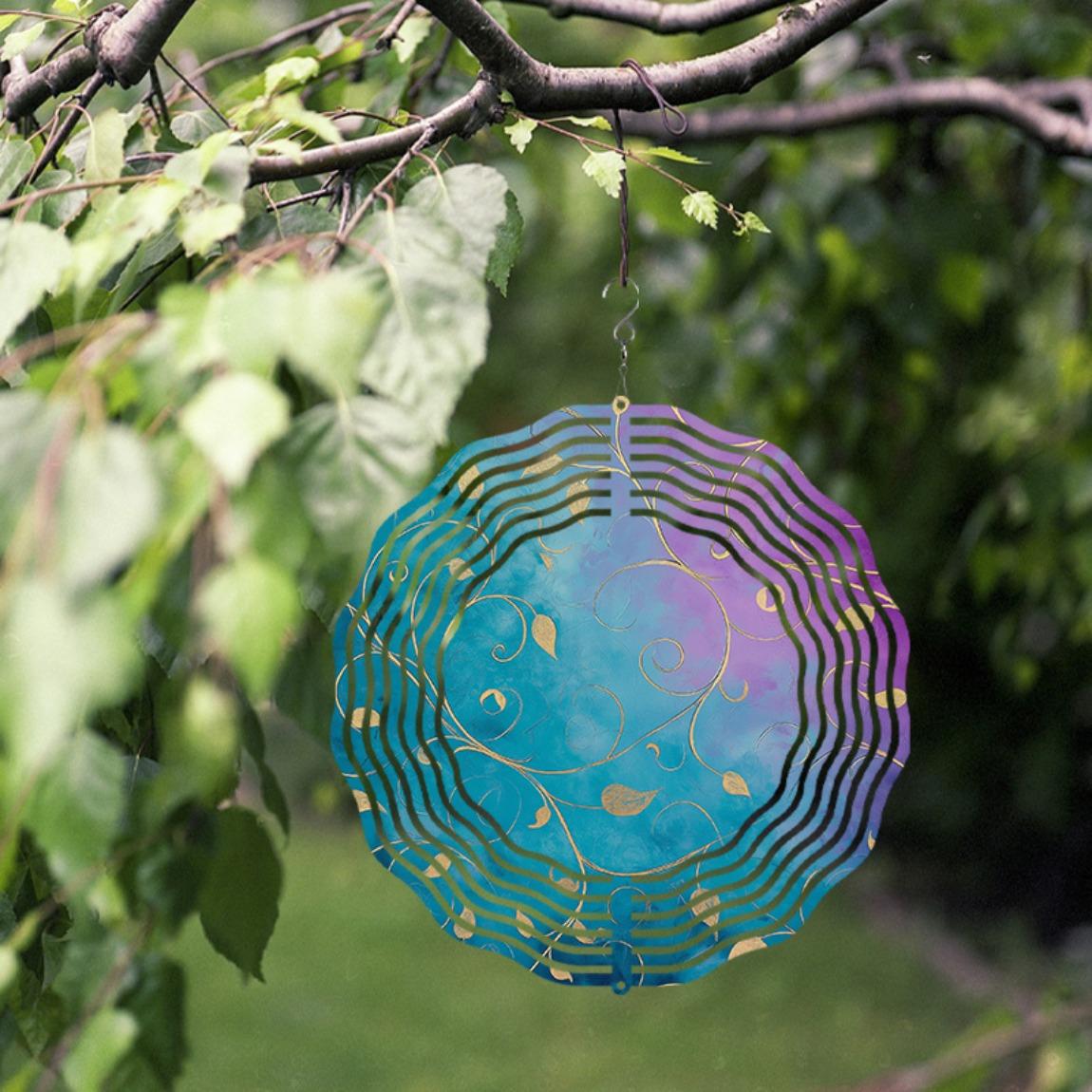 Vibrant Blue Purple Gradient Metal Wind Spinner with Golden Accents Leaf Motifs Perfect for Garden Patio Lawn Decor All Season Outdoor Gift 01A
Vibrant Blue Purple Gradient Metal Wind Spinner with Golden Accents Leaf Motifs Perfect for Garden Patio Lawn Decor All Season Outdoor Gift 01A