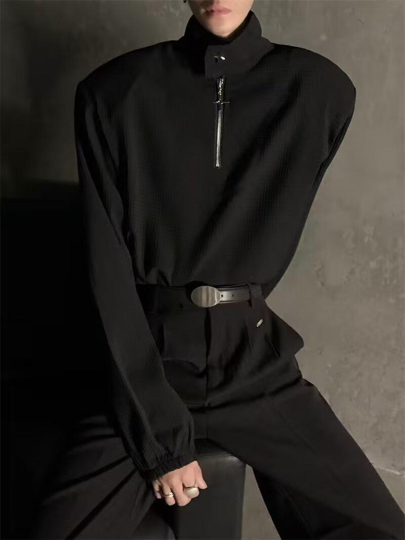 Waffle Stand-up Collar Half-zipper Sweater Men s Trendy American Retro Teen Metal Zipper Niche Design Jacket 3XL чорний
Waffle Stand-up Collar Half-zipper Sweater Men s Trendy American Retro Teen Metal Zipper Niche Design Jacket 3XL чорний