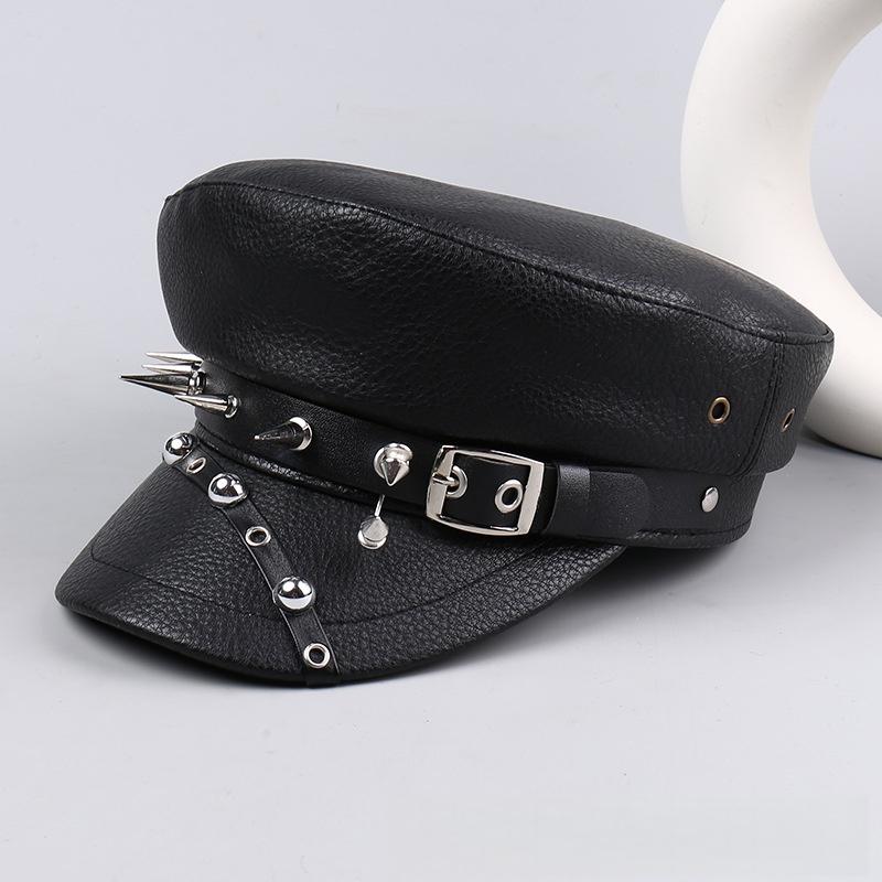 New Women s Trendy Beret Black Pu Leather Flat Top Captain Military Caps Women s Accessories
New Women s Trendy Beret Black Pu Leather Flat Top Captain Military Caps Women s Accessories