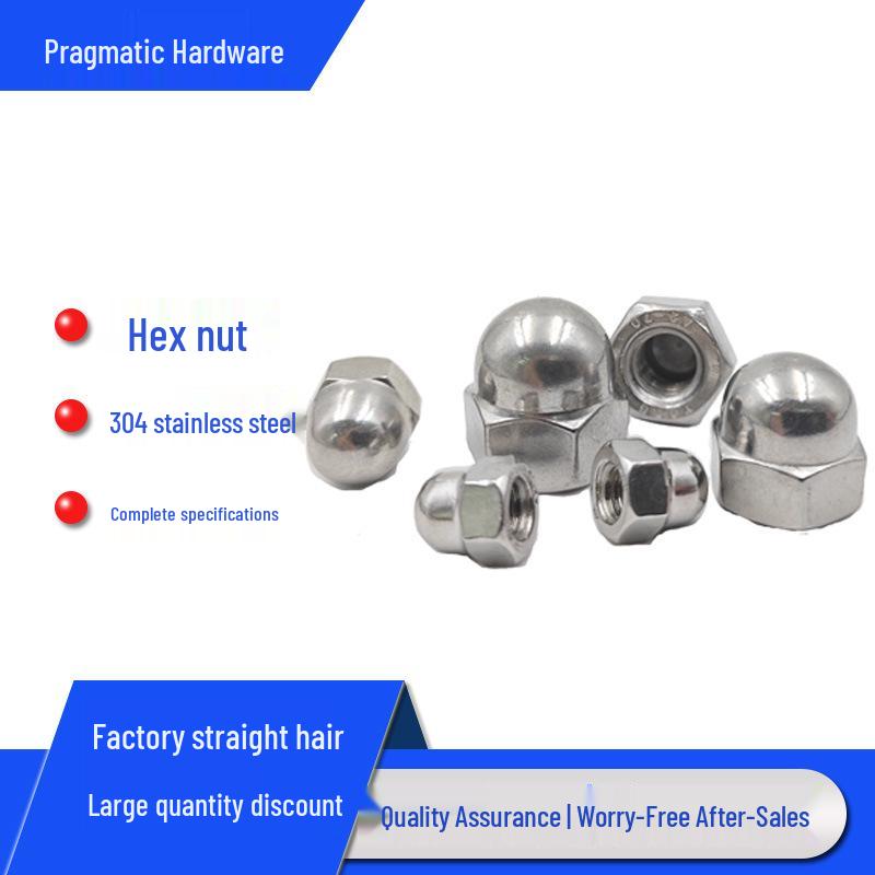 304 Stainless Steel Hex Cap Nut, Ball/Round Head, DIN1587. M3
304 Stainless Steel Hex Cap Nut, Ball/Round Head, DIN1587. M3