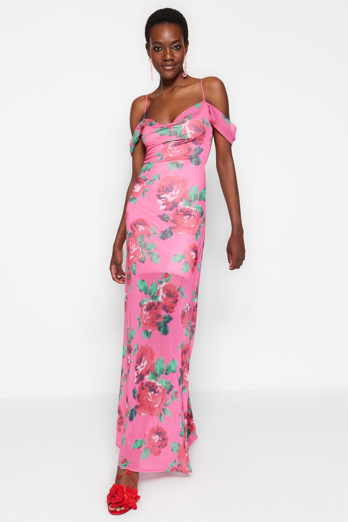 Длинное вечернее платье из тюля с цветочным узором и разноцветной подкладкой TPRSS23AE00110..
Длинное вечернее платье из тюля с цветочным узором и разноцветной подкладкой TPRSS23AE00110..