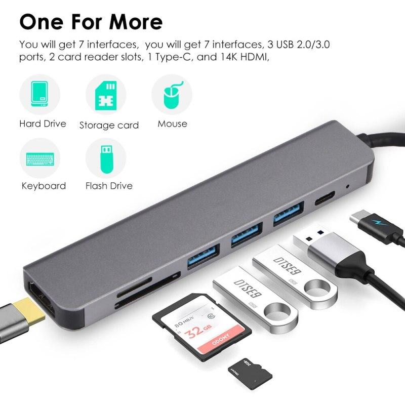 Металлический USB-концентратор 7-в-1 Type-c USB 3.0 к USB-c 4k HDMI-совместимый адаптер-концентратор Основание адаптера-концентратора
Металлический USB-концентратор 7-в-1 Type-c USB 3.0 к USB-c 4k HDMI-совместимый адаптер-концентратор Основание адаптера-концентратора