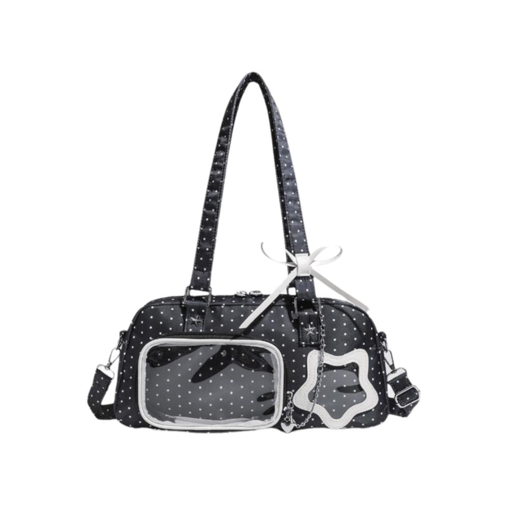 Nylon Transparent Display Bag Cute Bow Decor Polka Dot Shoulder Bag Harajuku Style Tote Bag School чёрный
Nylon Transparent Display Bag Cute Bow Decor Polka Dot Shoulder Bag Harajuku Style Tote Bag School чёрный