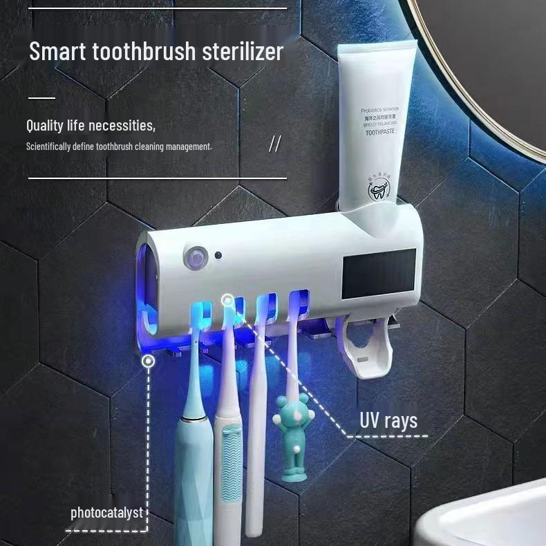 UV Smart Toothbrush Sterilizer: Punch-Free Wall-Mounted Electric Storage & Drying Rack Button Black
UV Smart Toothbrush Sterilizer: Punch-Free Wall-Mounted Electric Storage & Drying Rack Button Black