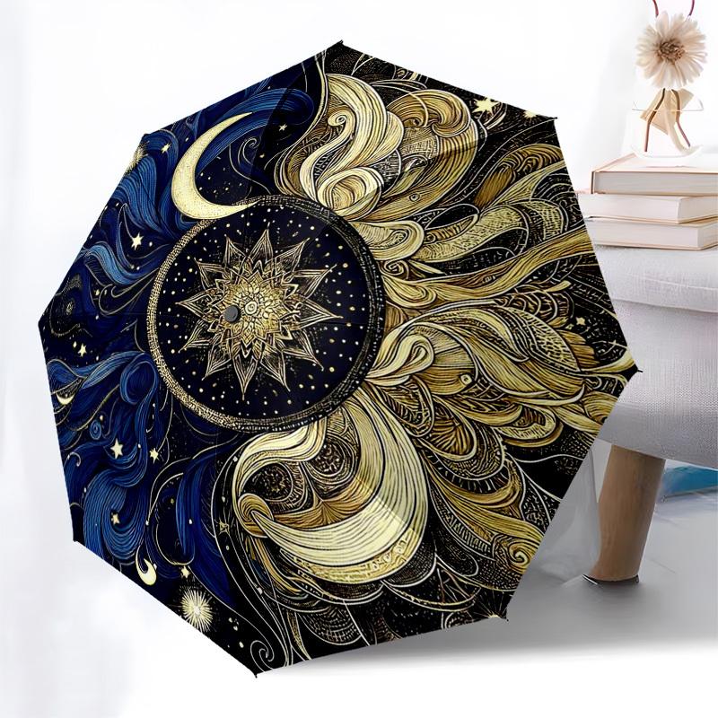 1pc Elegant Celestial Mandala Design Automatic Opening/Closing Umbrella - Portable 3-Fold Design with Iron Frame, Perfect for Outdoor Use, Festive Gif
1pc Elegant Celestial Mandala Design Automatic Opening/Closing Umbrella - Portable 3-Fold Design with Iron Frame, Perfect for Outdoor Use, Festive Gif