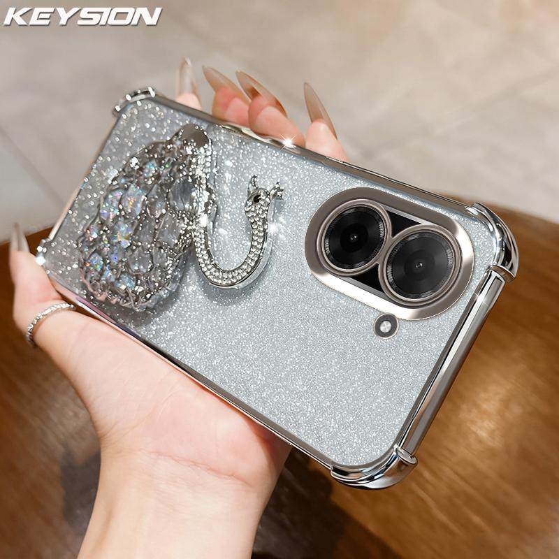 KEYSION Shockproof Plating Phone Case for Xiaomi POCO C71 Clear TPU Glitter Jewelled Swan kickstand Back Cover for Redmi A5 171mm for POCO C71 срібний
KEYSION Shockproof Plating Phone Case for Xiaomi POCO C71 Clear TPU Glitter Jewelled Swan kickstand Back Cover for Redmi A5 171mm for POCO C71 срібний