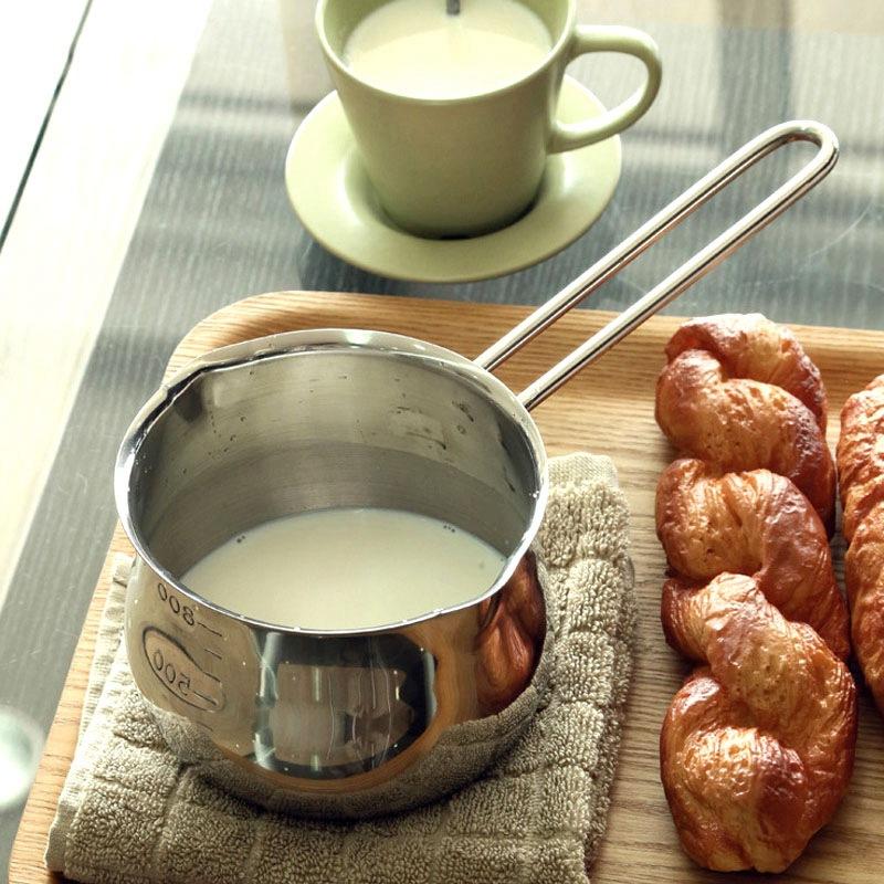 Двойное дно из нержавеющей стали 304 с антипригарным покрытием, маленькая молочная кастрюля, мини-супница для домашнего хозяйства для приготовления пищи белый