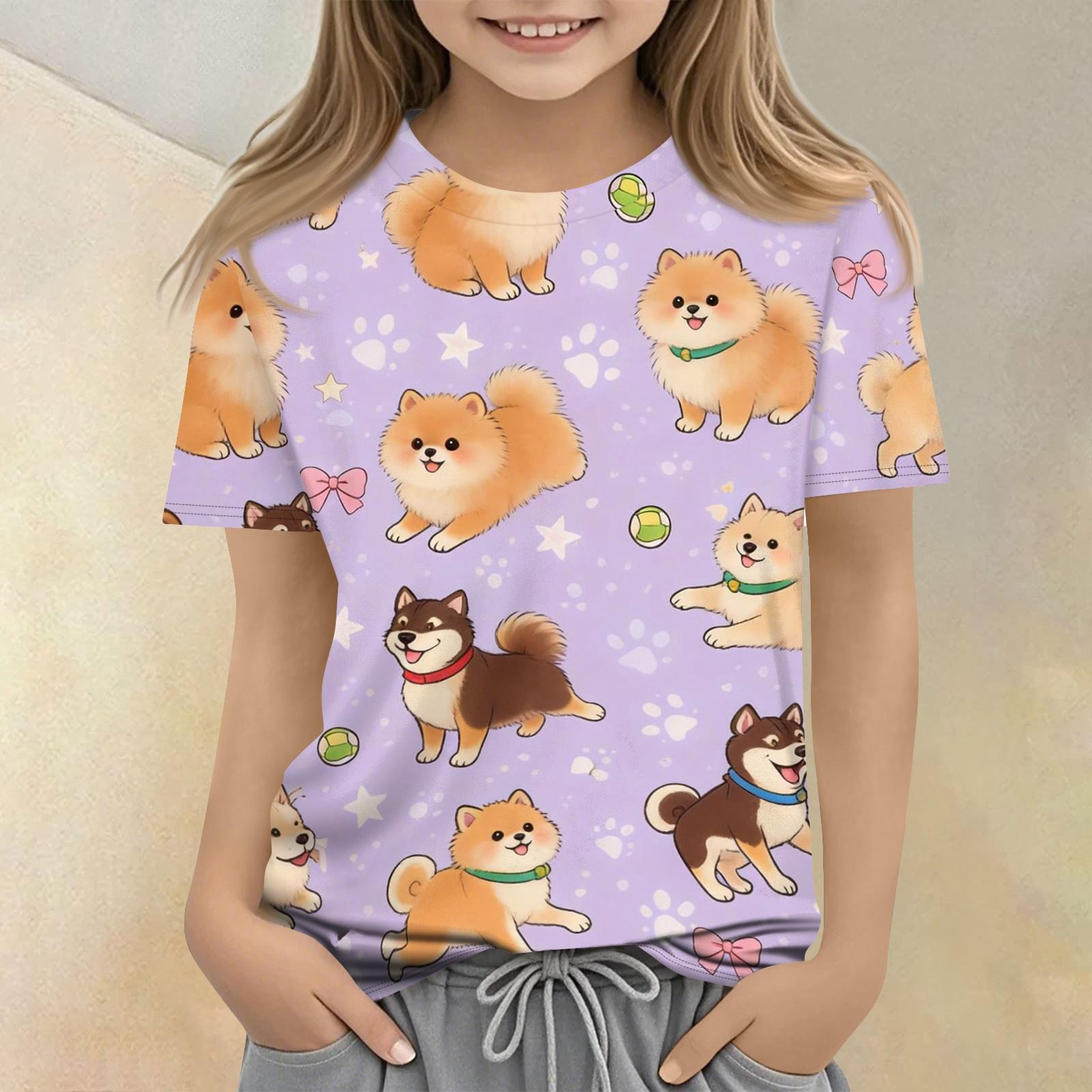 Kids Animal Print Short Sleeve T Shirt Casual Loose Fit Crew Neck Top for Boys and Girls Soft Comfortable Fabric 140
Kids Animal Print Short Sleeve T Shirt Casual Loose Fit Crew Neck Top for Boys and Girls Soft Comfortable Fabric 140