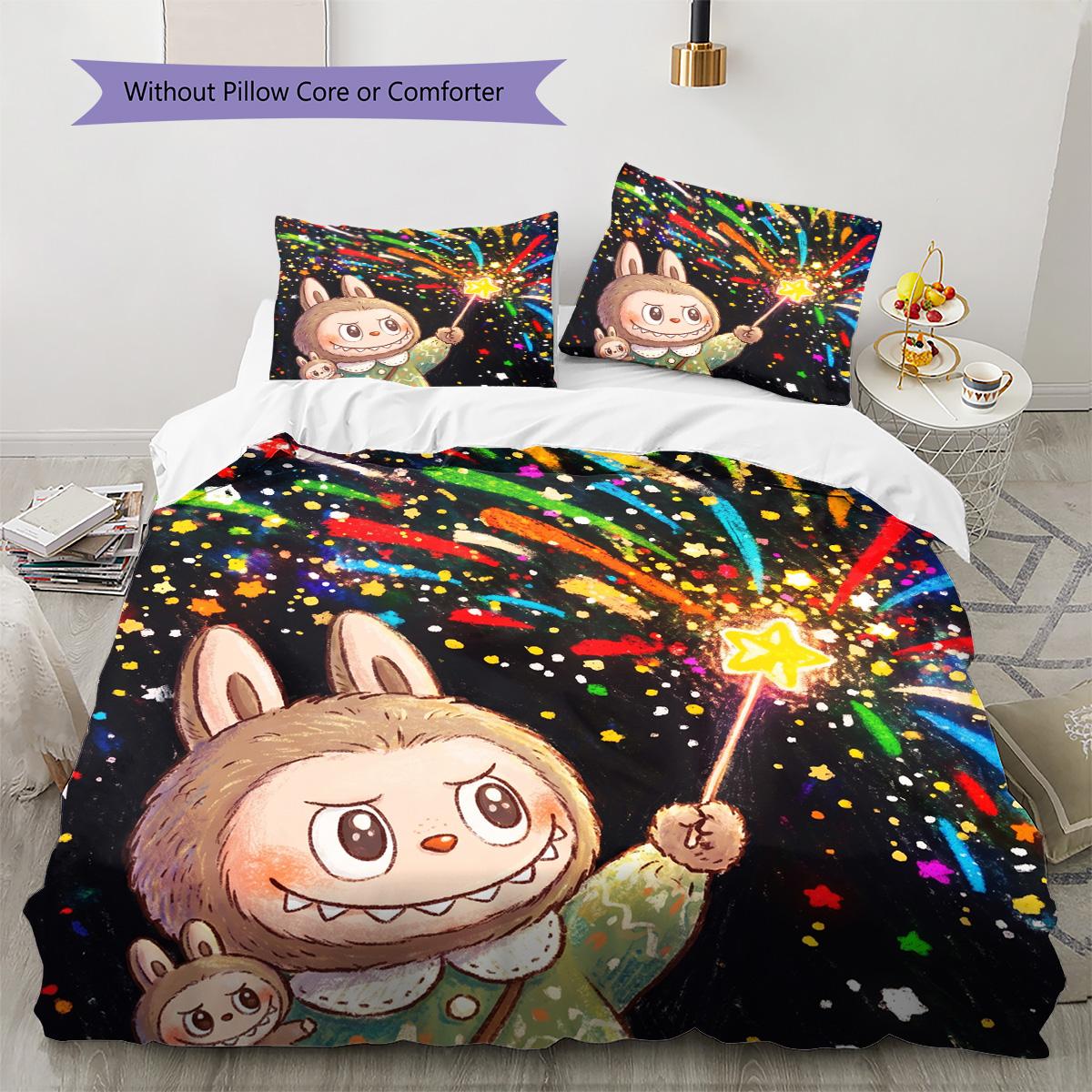 Labubu Pattern Bedding Quilt Set Quilt Cover Pillowcase Home Decoration Birthday Gift (1 * duvet cover + 2 * pillowcase, without core) 135x200cm
Labubu Pattern Bedding Quilt Set Quilt Cover Pillowcase Home Decoration Birthday Gift (1 * duvet cover + 2 * pillowcase, without core) 135x200cm