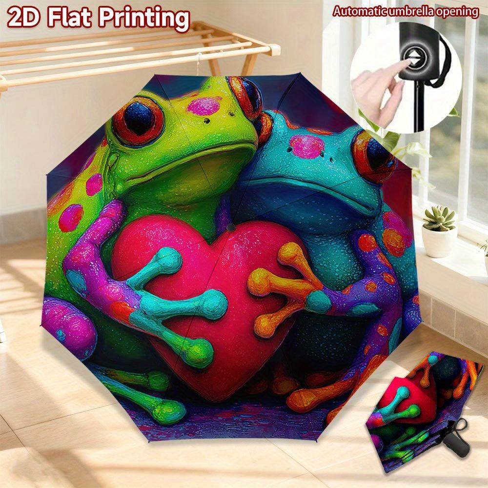 1pc Automatic Umbrella with Cute Frog & Heart Design - Self-Folding Compact Portable 8-Rib Windproof Umbrella &, Color-Coded F
1pc Automatic Umbrella with Cute Frog & Heart Design - Self-Folding Compact Portable 8-Rib Windproof Umbrella &, Color-Coded F