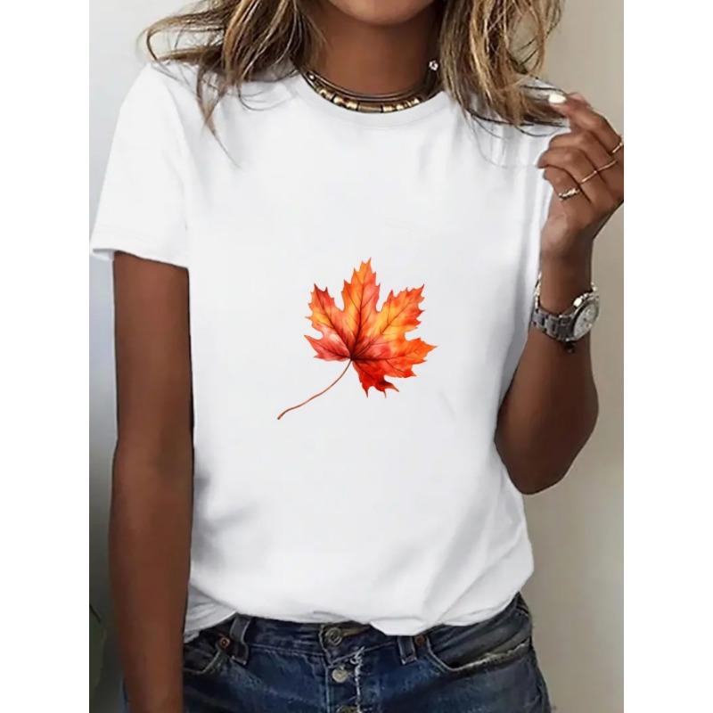 Women s Short Sleeve T-Shirt with Red Maple Leaf Print Casual Fit Black Summer Short Sleeved Harajuku Streetwear Tops Tees 5XL
Women s Short Sleeve T-Shirt with Red Maple Leaf Print Casual Fit Black Summer Short Sleeved Harajuku Streetwear Tops Tees 5XL