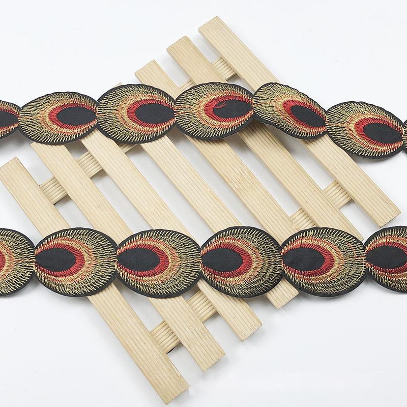 5 Yards Ethnic Style Sequin Lace Trim Embroidery Ribbon Peacock Tail Pattern Lace Webbing With Adhesive For Diy Sewing Accessory
5 Yards Ethnic Style Sequin Lace Trim Embroidery Ribbon Peacock Tail Pattern Lace Webbing With Adhesive For Diy Sewing Accessory