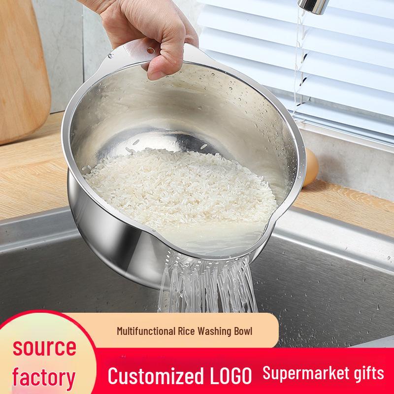 304 Stainless Steel Kitchen Rice Washing and Vegetable Drain Basin with Oblique Bottom 201 Steel Small Rice Sieve Type B
304 Stainless Steel Kitchen Rice Washing and Vegetable Drain Basin with Oblique Bottom 201 Steel Small Rice Sieve Type B