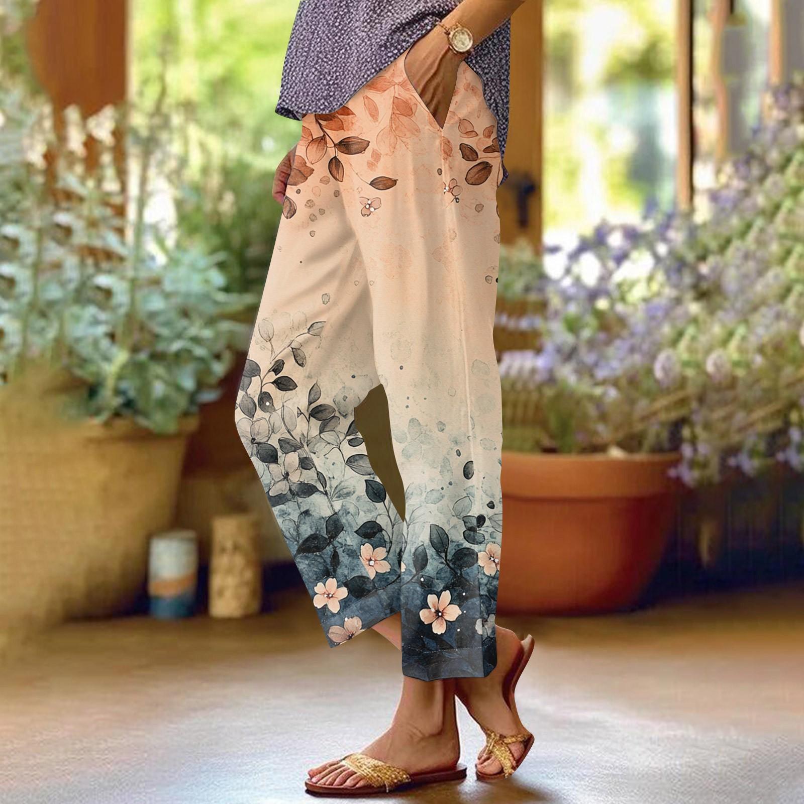 Women s Fashionable Floral Print Straight Leg Pocket Elastic Waist Casual Pants Pants M помаранчевий
Women s Fashionable Floral Print Straight Leg Pocket Elastic Waist Casual Pants Pants M помаранчевий